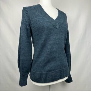 GAP Women's Navy Heather Crossover V-Neck 100% Cotton Sweater Size: XS - NWOT